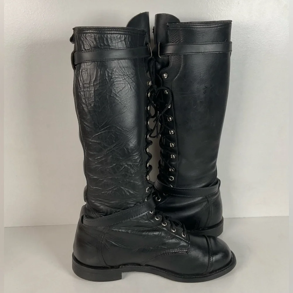 Vintage Harley Davidson Tall Lace Up Boots | USA Made | Men’s 8 | Women’s 9